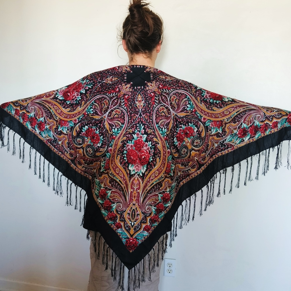 ethnic scarf new with tassels folk boho
